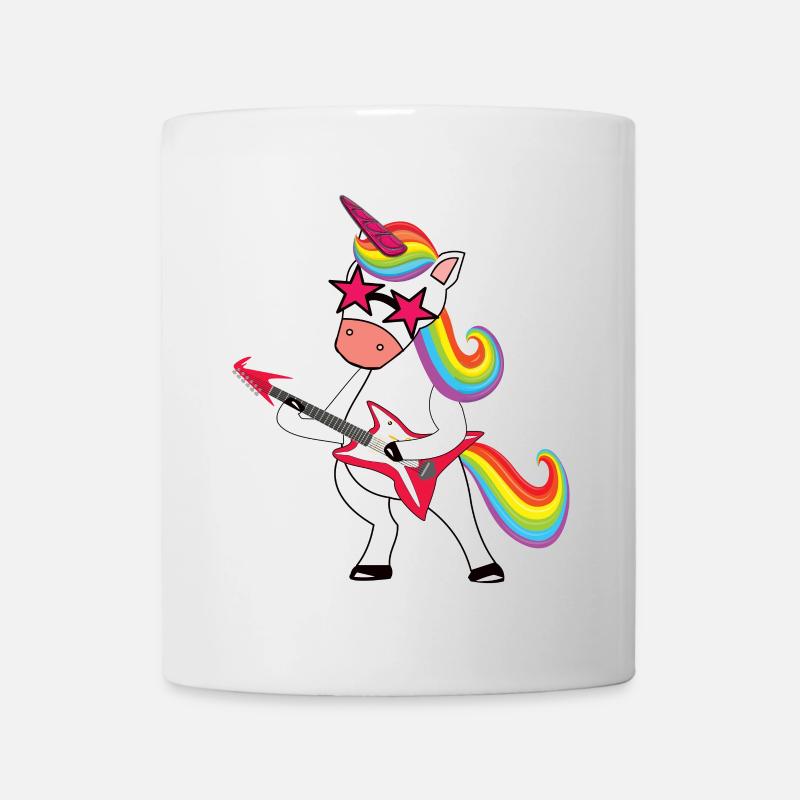 Rainbow Rock Unicorn with Guitar - Mug - white