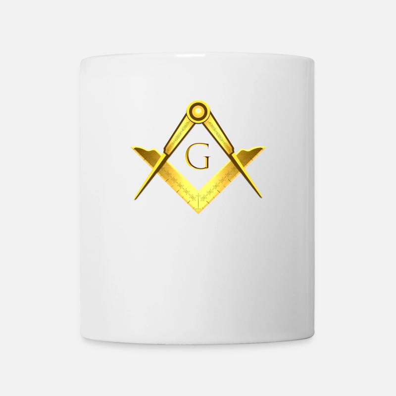 Franc-maçon Symbole Angle Boussole Or Franc-Maçonnerie - Mug blanc - blanc
