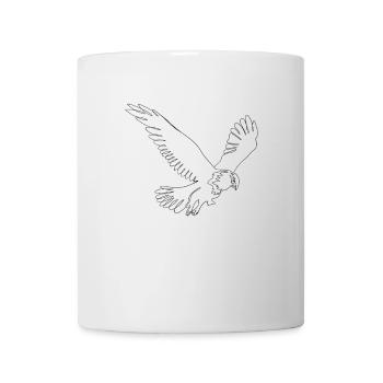 One Line Art Eagle drawn with a dash - Mug - white - Front