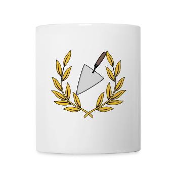 Lorbeerkranz Handwerk Maurer Maurerkelle - Tasse - Weiß - Vorne
