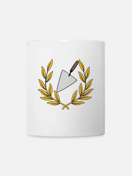Truelle de maçon artisanat couronne de laurier - Mug blanc - blanc