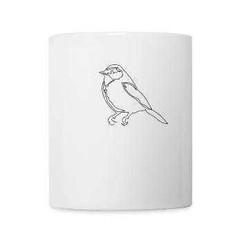 One Line Drawing Vogel Sparrow Single Art - Mug - white - Front