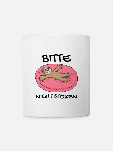 Bitte nicht stören Faultier Entspannen Geschenk - Tasse - Weiß