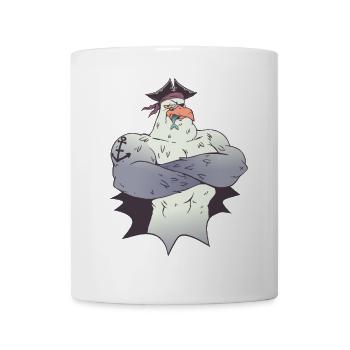 mouette pirate port maritime capitaine navire de mer - Mug blanc - blanc - Devant