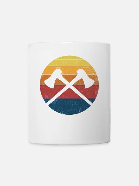 Axtwerfen Axt Wurfaxt Retro - Tasse - Weiß