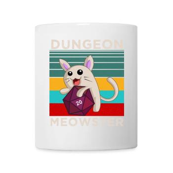T-shirt Dungeon Meowster – T-shirt drôle de chat RPG - Mug blanc - blanc - Devant