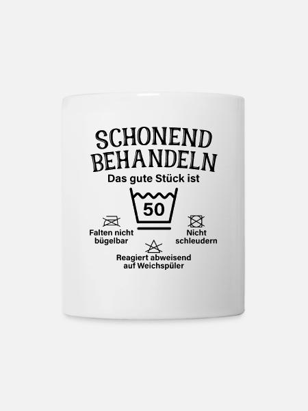 Schonend Behandeln Fünfzig Geschenk 50. Geburtstag - Tasse - Weiß