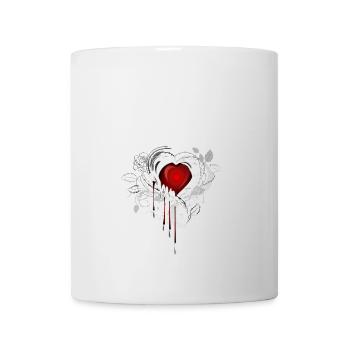 Tatouage gothique en forme de cœur papillon - Mug blanc - blanc - Devant
