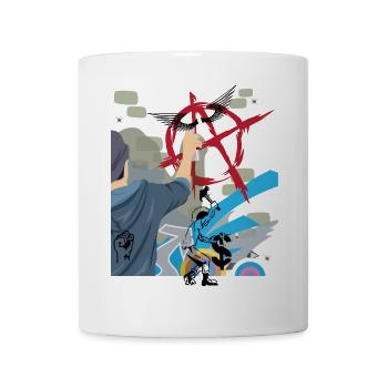 Urban Graffiti Spray Aktion Anarchy - Tasse - Weiß - Vorne