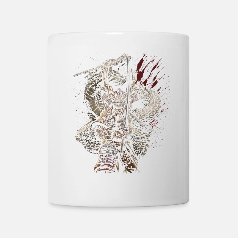 Fantasme de l’archer samouraï gardien du dragon - Mug blanc - blanc