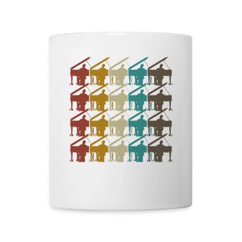 Vintage Pianist Klavier Klassik Retro Piano Musik - Tasse - Weiß - Vorne