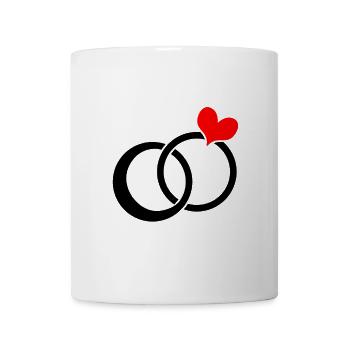 Épouser bague de fiançailles mariage bande de mariage couples - Mug blanc - blanc - Devant