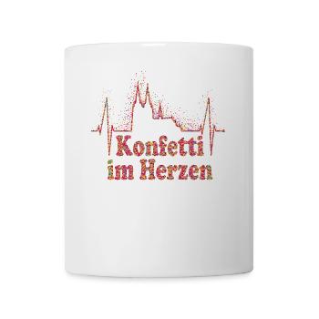 Köln Herzschlag Konfetti Im Herzen Karneval Kölner - Tasse - Weiß - Vorne