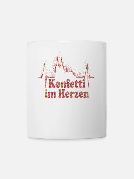 Köln Herzschlag Konfetti Im Herzen Karneval Kölner - Tasse - Weiß