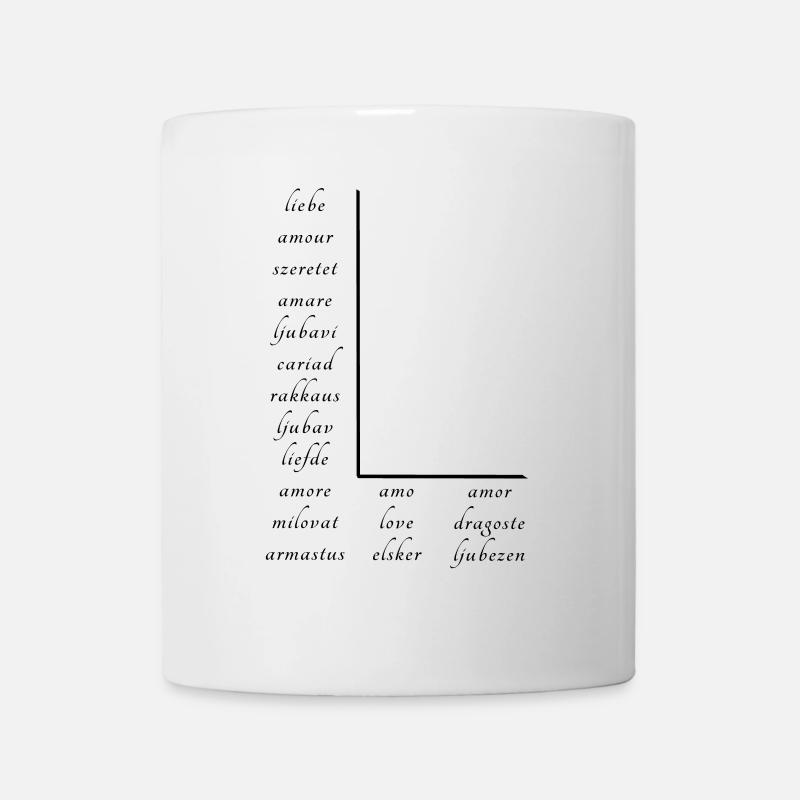 Liebe Auf Vielen Verschiedenen Sprachen - Tasse - Weiß