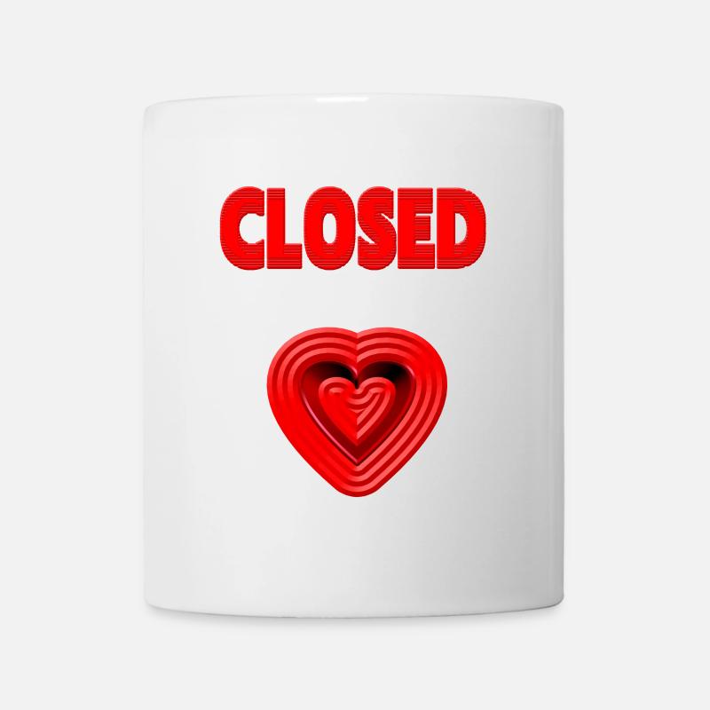 HEART closed - Cœur de chagrin - Chagrin d’amour V.2 - Mug blanc - blanc