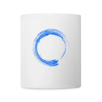 Rond design brosse bleu - Mug blanc - blanc - Devant