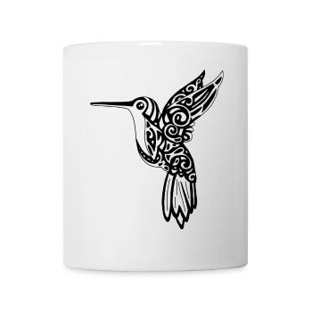Oiseau colibri noir - Mug blanc - blanc - Devant