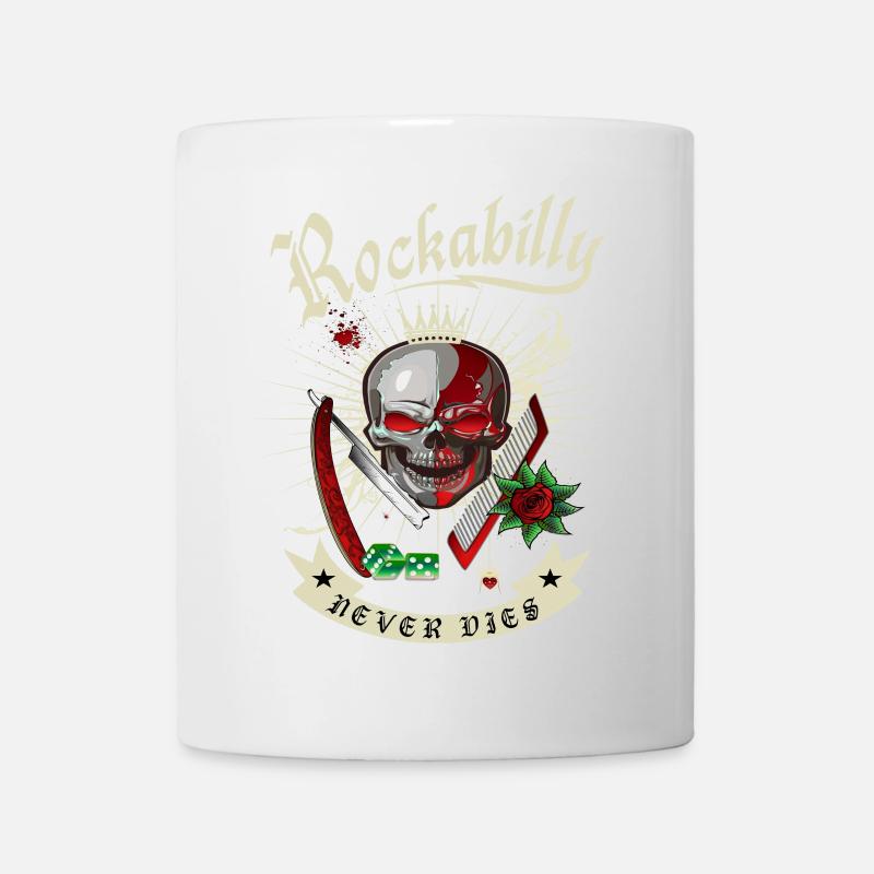 Rockabilly Skull - Tasse - Weiß