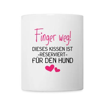 Hunde Kissen - Hund - Reserviert für den Hund - Tasse - Weiß - Vorne