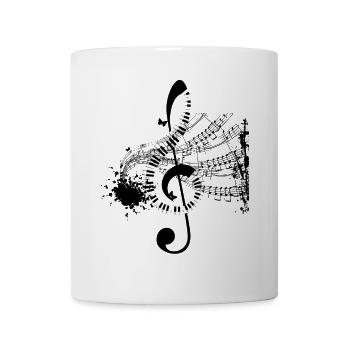 clé de clavier de piano - Mug blanc - blanc - Devant