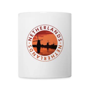 Netherlands Windmills Evening Stamp - Mug - white - Front