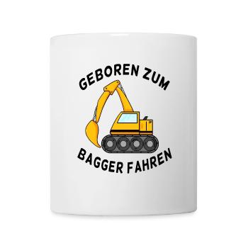 Neugeborenes Geschenk Bagger Spruch - Tasse - Weiß - Vorne