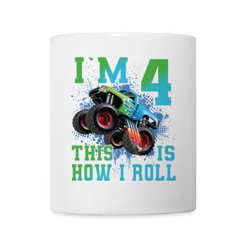 4 Jahre Monstertruck - Tasse - Weiß - Vorne