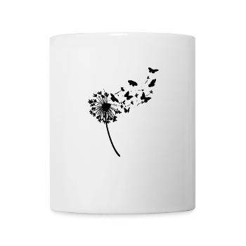 Papillons du pissenlit noir Oiseaux de la nature - Mug blanc - blanc - Devant