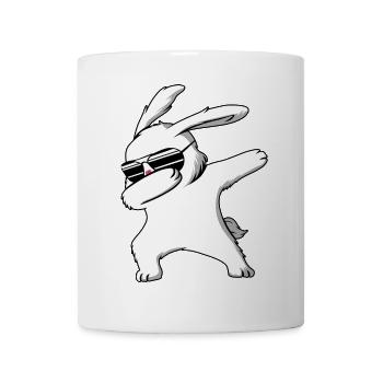 Pâques lapin de Pâques avec lunettes de soleil lapin cadeau - Mug blanc - blanc - Devant