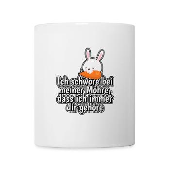 Ich schwöre bei meiner Möhre, dass ich immer... - Tasse - Weiß - Vorne