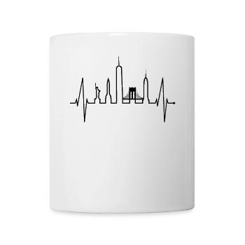 New York Skyline Heartbeat Heart Pulse USA Gift - Mug - white - Front