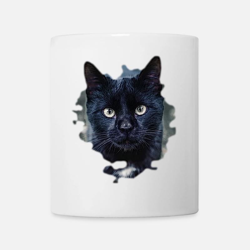 black cat black cat - Mug - white
