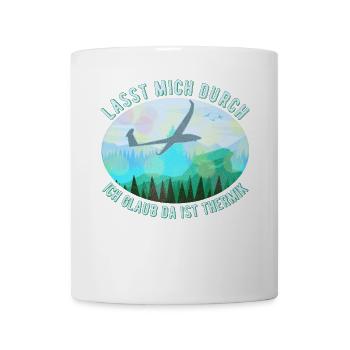Modell Segelflugzeug Landschaft Retro Blau - Tasse - Weiß - Vorne