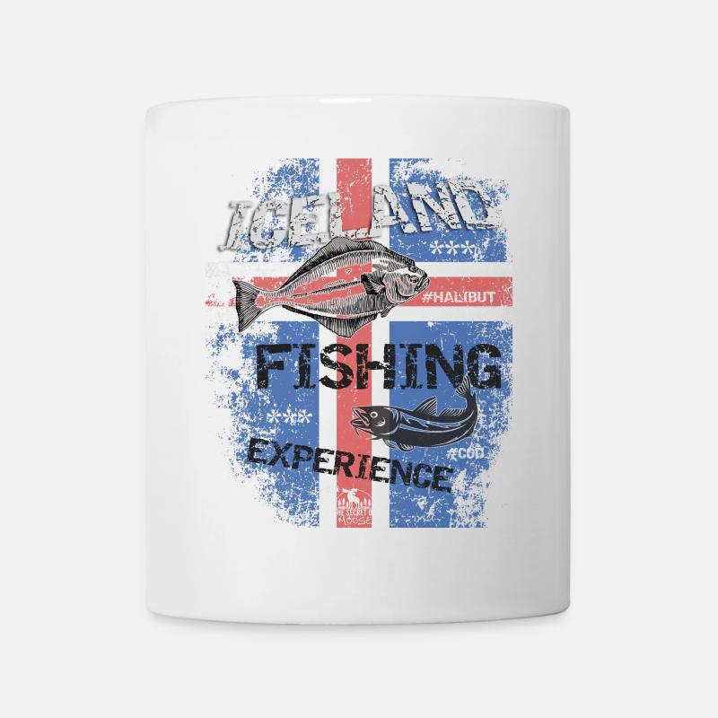 Islande Drapeau de pêche Pêche Poisson Design - Mug blanc - blanc