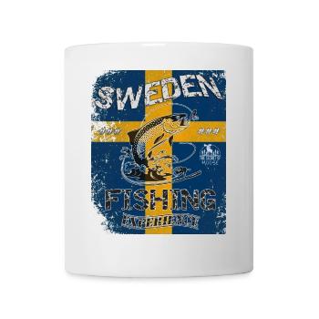 Sweden Fishing Flag Fishing Fish Design - Mug - white - Front