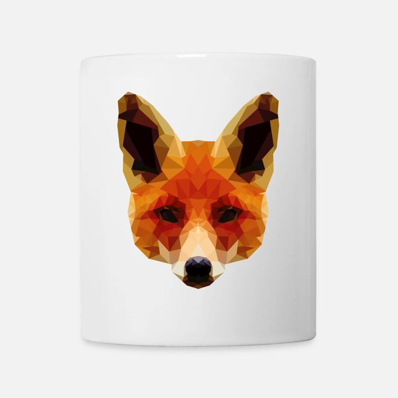 Renard polygonal orange - Mug blanc - blanc