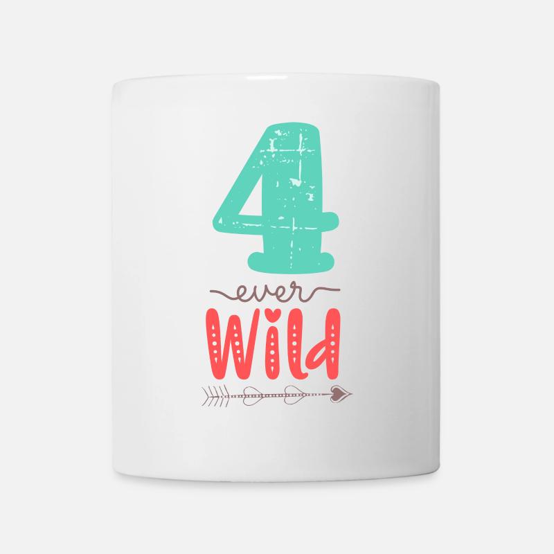 Four Ever Wild 4. Geburtstag Geschenk Mädchen - Tasse - Weiß