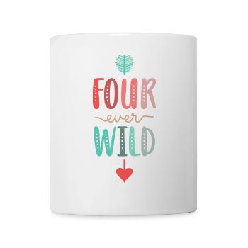 Four Ever Wild 4th Birthday Gift Girl - Mug - white - Front