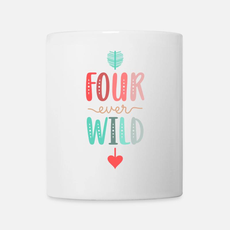 Four Ever Wild 4. Geburtstagsgeschenk Mädchen - Tasse - Weiß