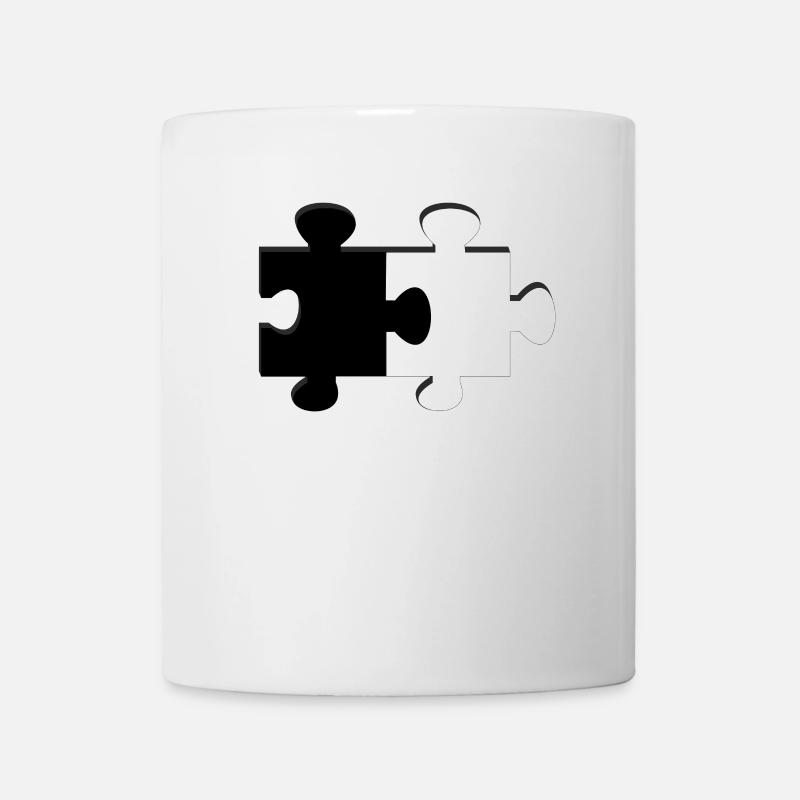 Puzzle Schwarz Weiß - Tasse - Weiß