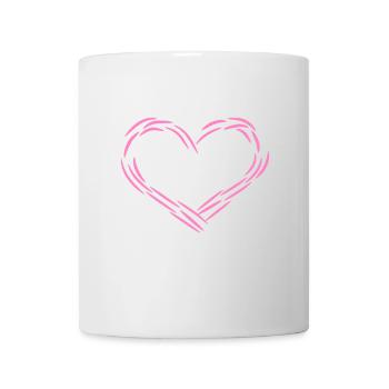 Herz Rosa - Tasse - Weiß - Vorne