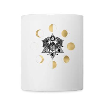 Phase de lune : motif circulaire doré - Mug blanc - blanc - Devant