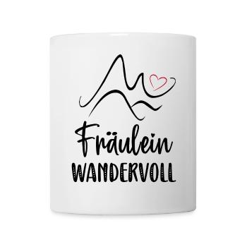 Fräulein Wandervoll Wandern Zubehör Herz Alpen - Tasse - Weiß - Vorne