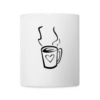 Café avec coeur - Mug blanc - blanc - Devant