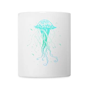 Qualle Meerestier Psychedelische Kunst Geschenk - Tasse - Weiß - Vorne