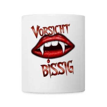 Vorsicht bissig - Tasse - Weiß - Vorne