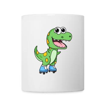 Patinage en ligne dinosaures - Mug blanc - blanc - Devant