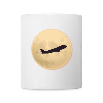 Jumbo Silhouette gegen den Mond - Tasse - Weiß - Vorne