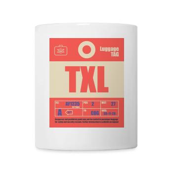 Gepäckanhänger TXL letzter Flug Berlin Tegel - Tasse - Weiß - Vorne